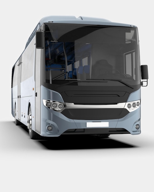 Ônibus urbano isolado na ilustração de renderização 3d de fundo