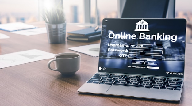 Foto online-banking für die digitale geldtechnologie
