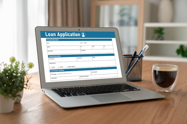 Online-Darlehensantragsformular für die Sammlung moderner digitaler Informationen