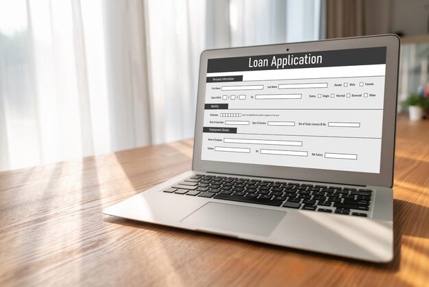 Online-Darlehensantragsformular für die Sammlung moderner digitaler Informationen