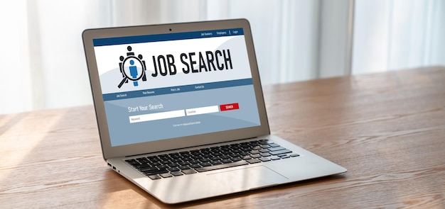Online-Jobsuche auf modischer Website für Arbeitnehmer, um nach Stellenangeboten zu suchen
