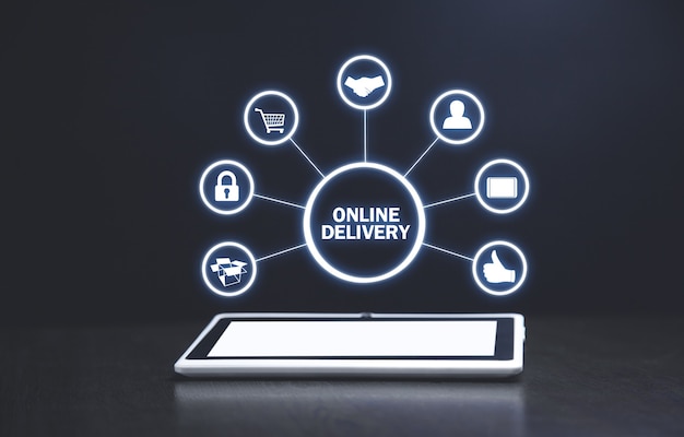 Online-Lieferung. E-Commerce und Business