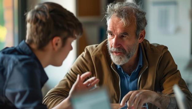 Online-Projektmentoring Erwachsener Manager führt Mitarbeiter an