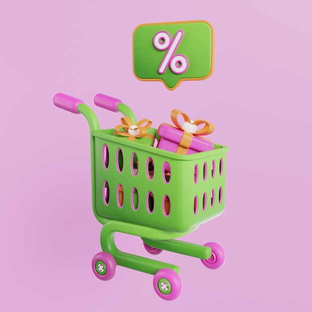 Online-Shopping 3D-Illustration Online-Shop Online-Zahlungs- und Lieferkonzept