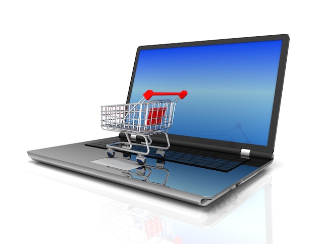 Online-Shopping 3D-Konzept