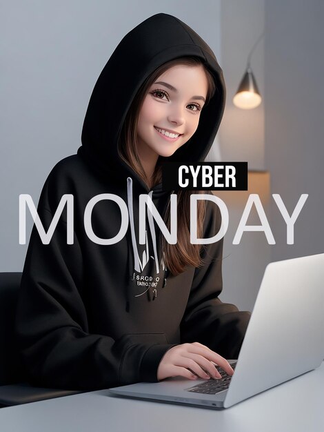 Foto online-shopping des cyber monday-verkaufs von einem laptop aus