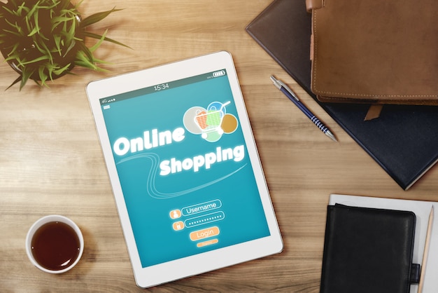 Online-Shopping und Internet-Geldtechnologie