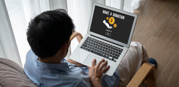 Online-Spendenplattform bietet ein modisches Geldüberweisungssystem für Menschen, die über das Internet überweisen können