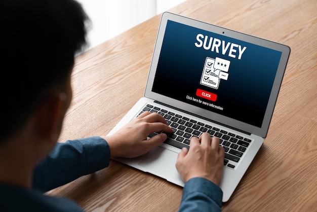 Foto online-umfrageformular für die modische digitale informationserfassung