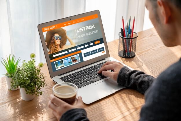 Online-Website von Reisebüros für modische Suche und Reiseplanung