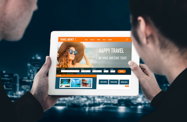 Online-Website von Reisebüros für modische Suche und Reiseplanung