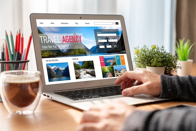 Online-Website von Reisebüros für modische Suche und Reiseplanung