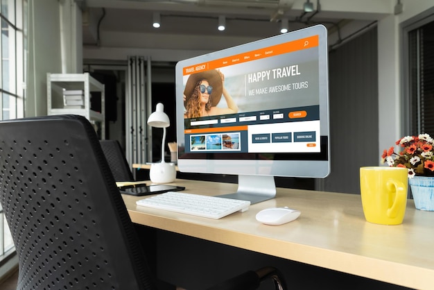 Online-Website von Reisebüros für modische Suche und Reiseplanung