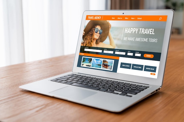 Online-Website von Reisebüros für modische Suche und Reiseplanung