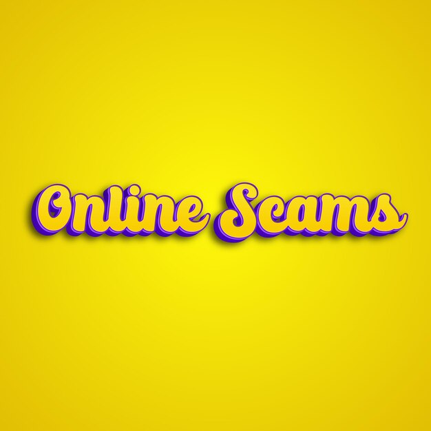 OnlineScams tipografia 3d design amarelo rosa branco fundo foto jpg.