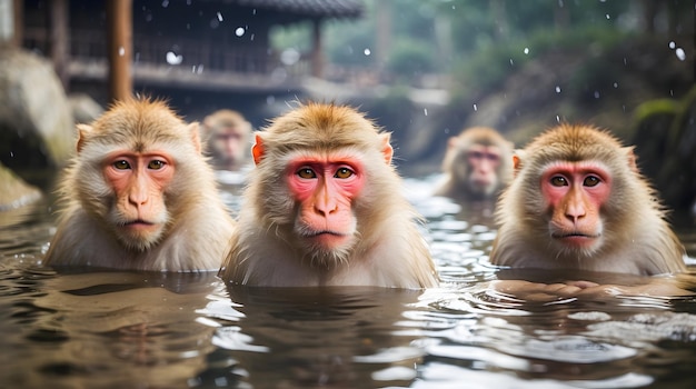 Onsen-Spa an jedem berühmten Ort Japans und Koreas Tapeten heiße Frühlingsreise-Symbol Szenische Ons