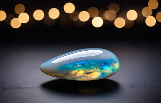 Foto opala polida pedra preciosa australiana opala brilho opala pedra preciosa fundo abstrato