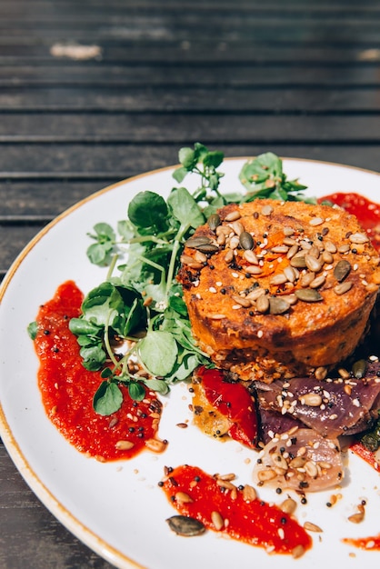 Opção vegetariana de Domingo Assado no Pub