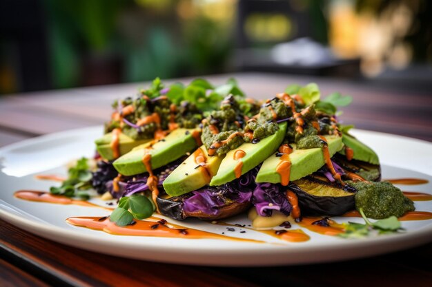 Opciones veganas sabrosas en un restaurante de comidas a base de plantas