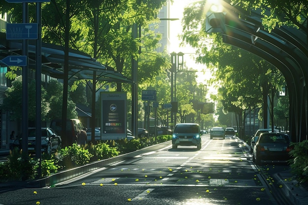 Foto opções de transporte ecológicas que reduzem as emissões