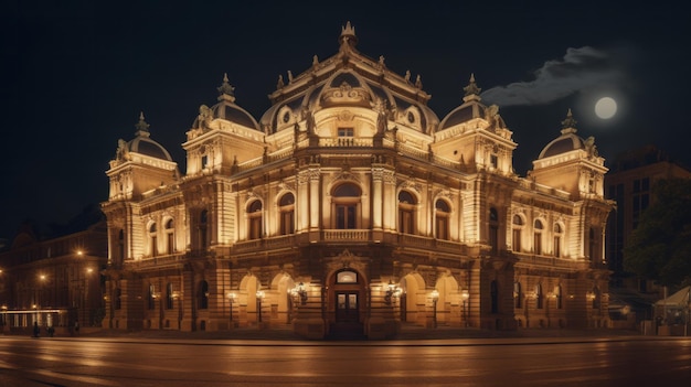 Foto Ópera barroca iluminando a arquitetura ornamentada