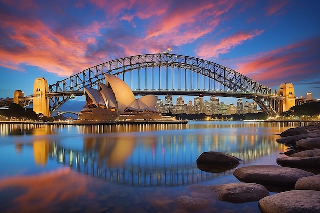 Opera House y puente del puerto Lugar de rodaje Australia Sydney