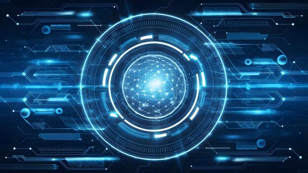 Operaciones tecnológicas de fondo digital redes neuronales transmisión y encriptación de datos de IA