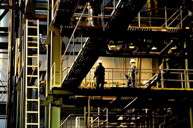 Operador registrando la operación del proceso de petróleo y gas en la industria petrolera y de gas en la industria de petróleo y gas en alta mar Red neuronal IA generada