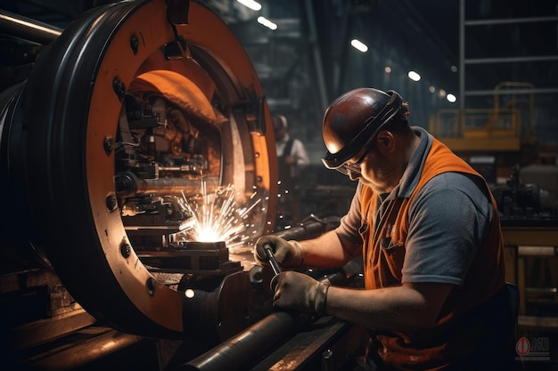 Los operadores de máquinas manejan hábilmente las máquinas de formación de acero para fabricar acero laminado en cilindros