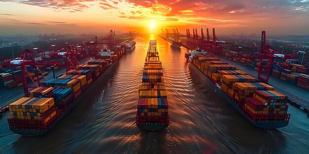 Optimierung des globalen Logistiknetzes mit Container-Frachtdiensten, integrierter Lagerhaltung und intelligenten Transportoperationen für das zukünftige Transportkonzept und das Lagerverwaltungskonzept