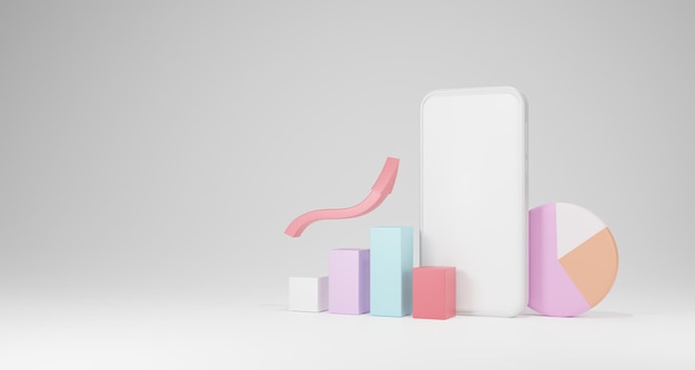 Optimización 3D de SEO Análisis de datos de negociación de acciones Análisis web y ideas de marketing de SEO Renderización 3D