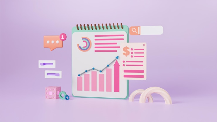 optimización seo concepto de análisis de datos de marketing digital ilustración 3d representada