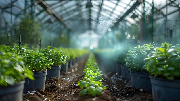 Foto optimizando el crecimiento de las plantas en invernaderos a través de la predicción del tiempo adaptación del concepto diseño de invernaderos pronóstico del tiempo optimación del crecimiento de la planta tecnología agrícola control del clima