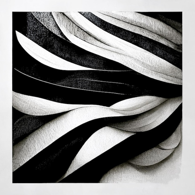 Optische Täuschung der abstrakten Welle schöne Schwarzweiss-Illustration