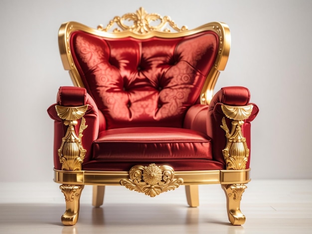 Opulência em Design Cadeira de Luxo Vermelha e Dourada