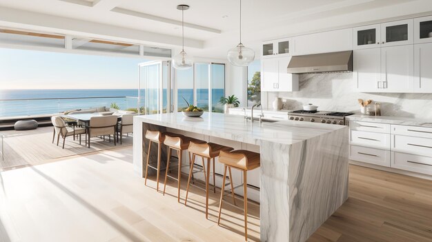 Opulencia frente al océano cocina costera contemporánea con vistas impresionantes