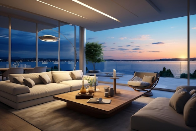 Opulent Abode Luxury Modern Apartment ou Penthouse Interior Generative AI
