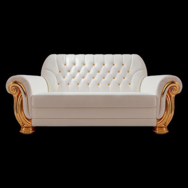 Foto opulent living elegant 8k weiß sofa mit gold highlights