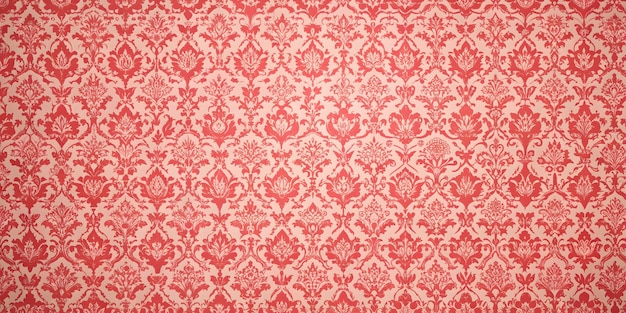 Opulentes rotes Damask nahtloses Vintage-Blumenwandpapiermuster
