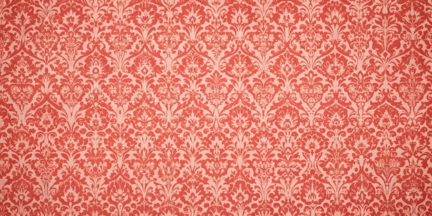 Opulentes rotes Damask nahtloses Vintage-Blumenwandpapiermuster