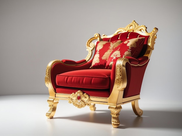 Opulenz im Design Rot und Gold Luxus-Sessel