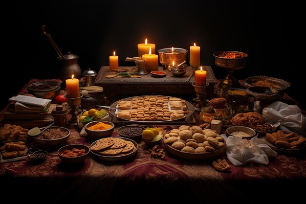 Foto la oración del anochecer el ritual del ramadán