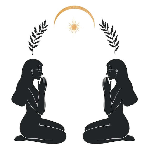 Oración a la luna png ilustración espiritual fondo transparente