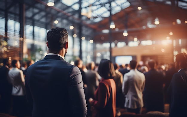 Foto orador em conferências e apresentações empresariais