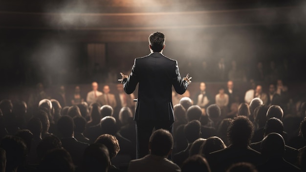 Orador frente a una audiencia