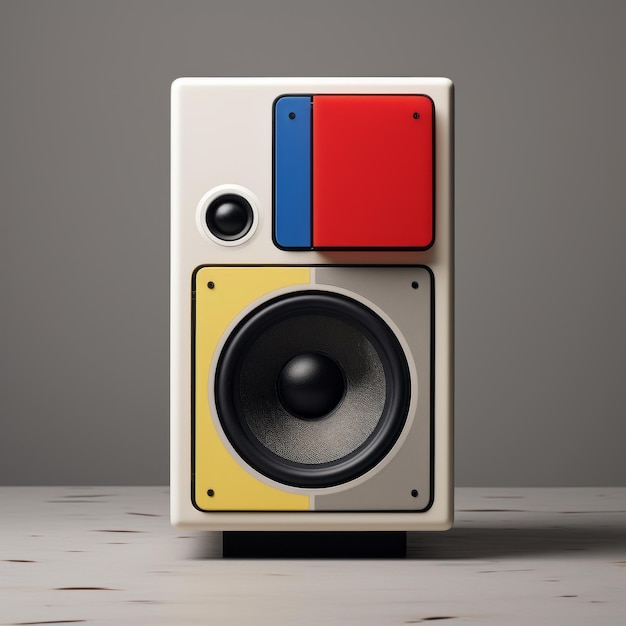 Orador moderno com cores vibrantes inspiradas em Mondrian