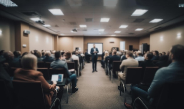 Orador público en una conferencia de negocios Evento empresarial y empresarial Audiencia en