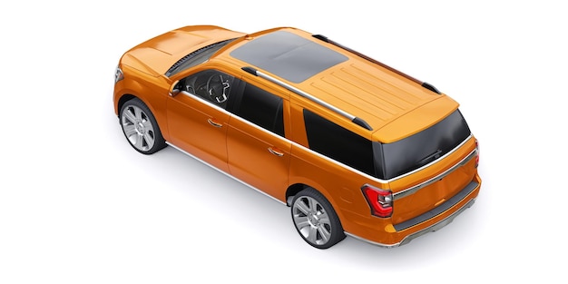 Orang Premium Family SUV aislado sobre fondo blanco. representación 3d