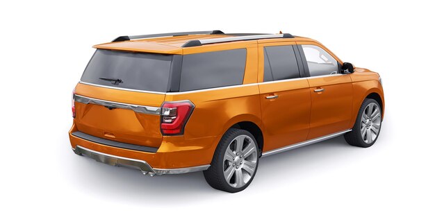 Orang Premium Family SUV isoliert auf weißem Hintergrund 3D-Rendering