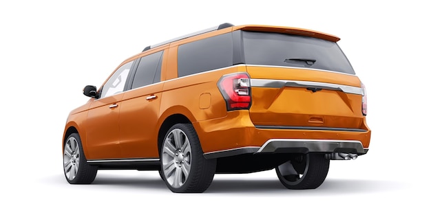 Orang Premium Family SUV isoliert auf weißem Hintergrund 3D-Rendering